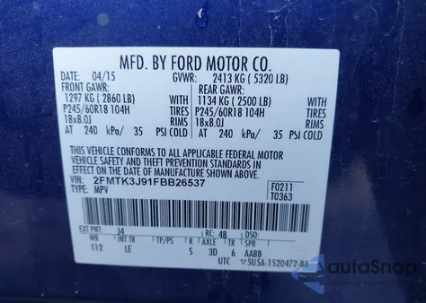2015 Ford Edge Sel from USA, damaged, VIN 2FMTK3J91FBB26537